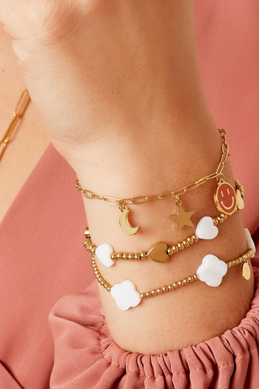 Bracelet with charms Gold Color Stainless Steel Picture3
